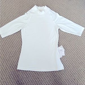 Waterslide UVP short sleeve fitted white swim shirt.